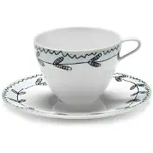 Serax Midnight Flowers Koffiekop Hoog met Schotel Blossom Milk