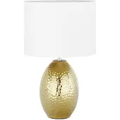 Sevilla Aluminium Tafellamp voet & kap | messing | wit | ongeveer 50cm Seville Design
