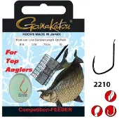Spro Gamakatsu Onderlijnen Competition Feeder 75cm Haak 2210R (10 pcs) - Maat : Haak 16 - 0.14mm