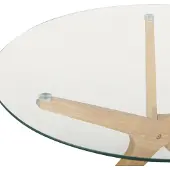 Beliani VALLEY - Salontafel - Lichthout - Veiligheidsglas