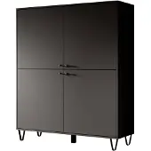 Meubella | Dressoir antraciet 124cm zwarte pootjes