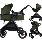 Ding 3-in-1 Stroller Liam Black/Forest Green unisex