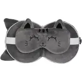 Ginza.se - Pillow with Sleep Mask - Grey Cat (XL2529)