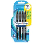 Paper Mate ComfortMate Ultra Intrekbare-balpennen | Medium Punt (1,0 mm) | Zwart | 4 stuks