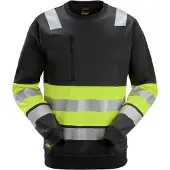 Snickers 8031 High-Vis Klasse 1 Sweatshirt Zwart/High-Vis Oranje maat XS heren