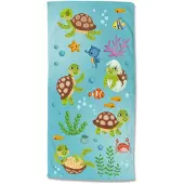 Good Morning Kinder Strandlaken Velours Turtles 75x150cm - multi