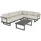 Hartman Loungeset Calabria Charcoal Frame Beige Cushion