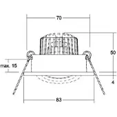 Brumberg Downlight Berrie-R, dimbaar, chroom / zilver, Woon-/ Eetkamer, Aluminium, downlight