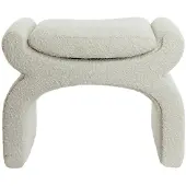 Light & Living 6864482 - Poef 60x46x46 cm NAFYA bouclé licht beige