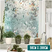 Homewell Raamfolie HR++ 90X200cm - Zonwerend & Isolerend - Statisch - Regenboog Bloemen
