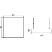 Brumberg Hanglamp Biro Square, dimbaar, alu / grijs / zink, Werkkamer / Kantoor, Aluminium