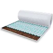 FDM MALTA MET KOKOS Topmatras 160x200 cm - Hoogte 5 cm H4 - Koudschuim Topmatrassen Topper Topdekmatras - RavineBlue en Kokos - - Antiallergisch