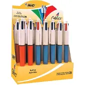 BIC 4 Colours Original 4-kleurenbalpen, fijn en medium, klassieke inktkleuren, doos van 20 stuks