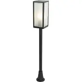 QAZQA Buiten vloerlamp zwart met geribbeld glas 100 cm IP44 - Charlois Ribbed