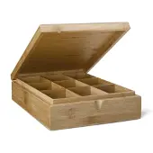 Bredemeijer - Theedoos 9 vaks gesloten bamboe natural