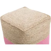 Beliani KIRAMA - Poef-Beige-Katoen, Jute