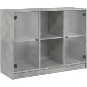 vidaXL Dressoir 102x37x75,5 cm bewerkt hout betongrijs