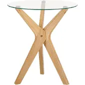 Beliani VALLEY - Salontafel set van 2 - Lichthout - Veiligheidsglas