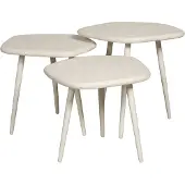 Huismerk Bijzettafel Saumur Wit - set 3 stuks