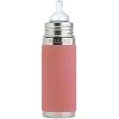 Pura Thermos Speenfles 260 ml - Thermoskan - Thermosfles - Plasticvrij - Met Isolatiewand - Voorkomt Maagkrampen - Inclusief Siliconen Speen, Reisdop en Sleeve - Aqua