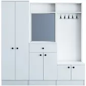 Skye Decor , model M3 - 1559, beursstand, wit, 100% melaminecoating op spaanplaat, 179,4 x 37,3 x 182,8 cm