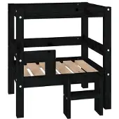 vidaXL Hondenmand 55,5x53,5x60 cm massief grenenhout zwart