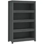 vidaXL Boekenkast 80x35x126 cm massief grenenhout grijs