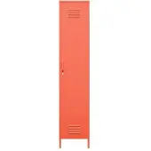 Dorel Home Cache Hoge Kast – Metaal Oranje – 1 Deur – Moderne Opbergkast