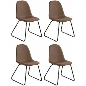 DOMUS Colby-Eetkamerstoel - Cappuccino - Set van 4