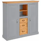 Loft 24 Selma-Hoge-Kast - 2-Deurs 3-Laden - Grijs