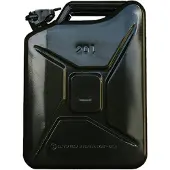 Eda Metalen jerrycan legergroen voor brandstof 20 liter L35 x B17 x H47 cm - geschikt voor brandstof - benzine / diesel