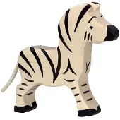 Holztiger Houten figuur - - Kleine zebra - Handgeschilderd - Voor kinderen van 2 jaar en ouder