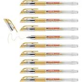 Edding 2185 gelpen/roller - goud - doosje 10 stuks - metaal gevatte punt 0.7 mm - gelpen voor schrijven, kleuren, mandala, bullet journal - gelstift schrijven, gelstift tekenen