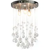 vidaXL Plafondlamp met kristallen kralen - Rond, 25 cm, Zilver