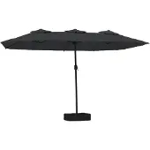 vidaXL Parasol dubbel dak 449x265 cm zwart