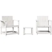 vidaXL 3-delige loungeset voor de tuin, wit, massief hout, grenen