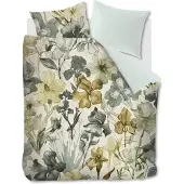 Beddinghouse Dekbedovertrek Iris Field Grey Green Satijn-200 x 200 / 220 cm | 2-Persoons