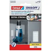 TESA 1x Tesa klittenbandsluiting extra sterk wit 10 x 5 cm - Klusbenodigdheden - Huishouden - Tesa - Klittenband/velcro - Haak/lus deel - Extra sterke ophang klittenbanden
