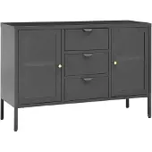 vidaXL Dressoir 105x35x70 cm staal en gehard glas antracietkleurig