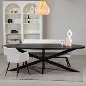 Giga Meubel Eettafel Mansour Ovaal Zwart Mangohout 220cm