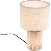 FISCHER&HONSEL GMBH Houten schemerlamp Malik met zandkleur kap