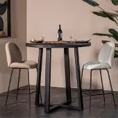 Giga Meubel Bartafel Lowie Zwart Rond 110x90cm
