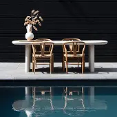 Giga Meubel Tuintafel Maya Deens Ovaal Beige 240cm