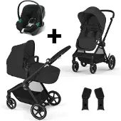 Cybex Kinderwagen Eos Basic Moon Black met Autostoel Aton B2 en Adapterset