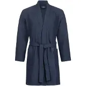 Morgenstern badjas Sascha Kimono wafelstof kort 100cm Navy Blue M