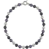 Behave - Glasparelketting dames - Chique stijl - 47 cm - Paars/Zilver
