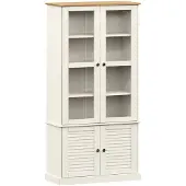 vidaXL Vitrinekast VIGO 85x35x170 cm massief grenenhout wit