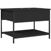 vidaXL Salontafel 70x50x50 cm bewerkt hout en metaal zwart