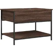 vidaXL Salontafel 70x50x50 cm bewerkt hout en metaal bruineikenkleur