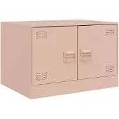 vidaXL Salontafel 67x50x44 cm staal roze